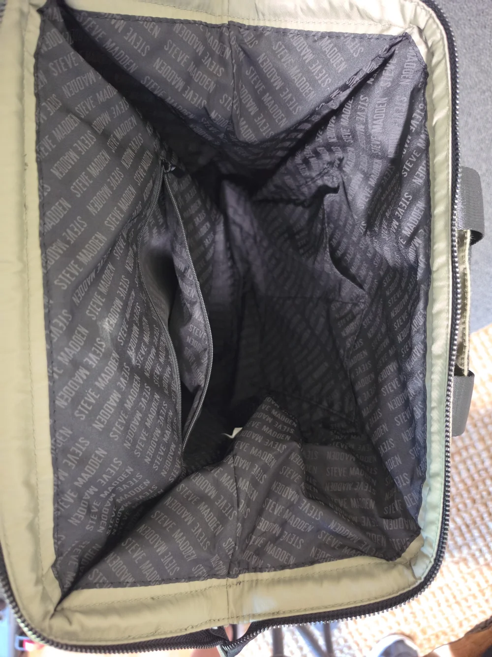 Steve Madden Quilted Nylon Convertible Backpack Tote Bag - Olive Green (Unused)